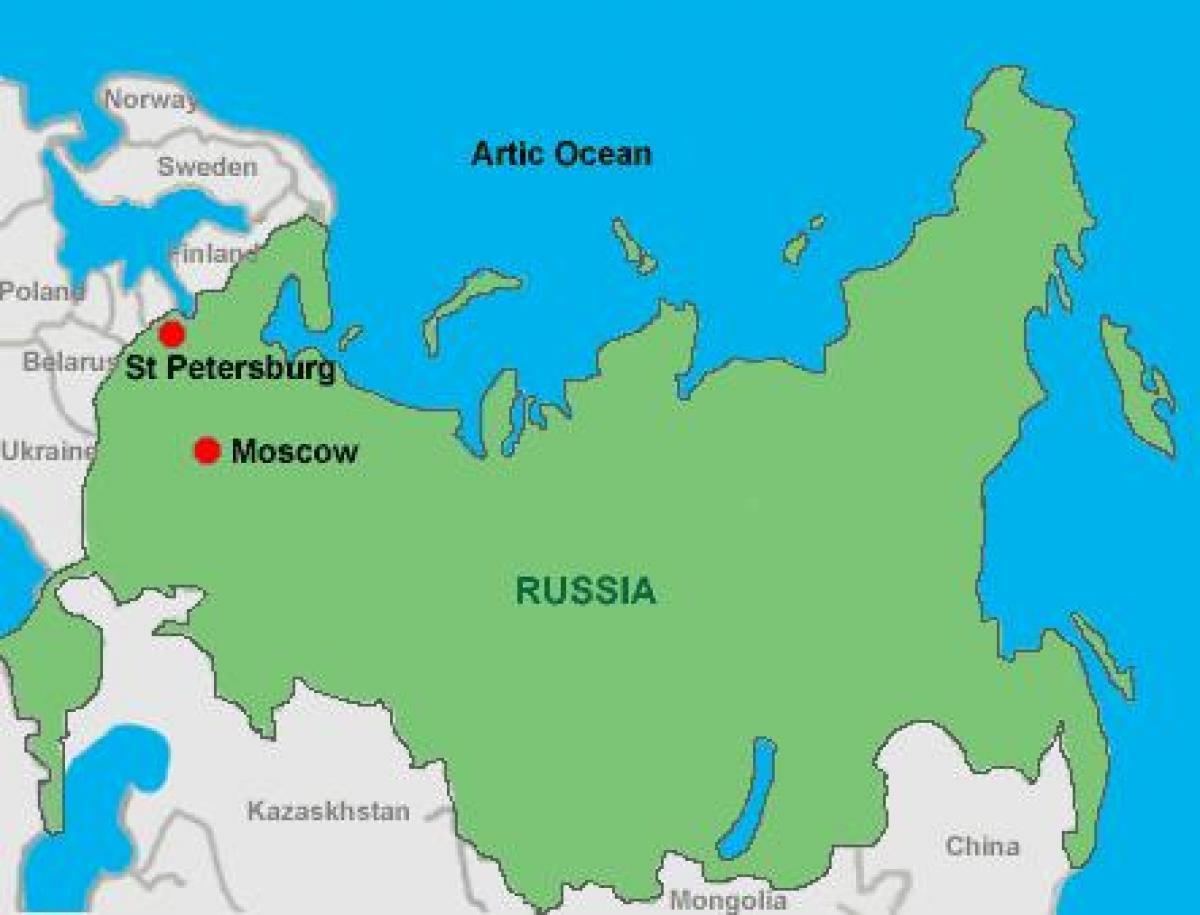 Moscou e são Petersburgo mapa