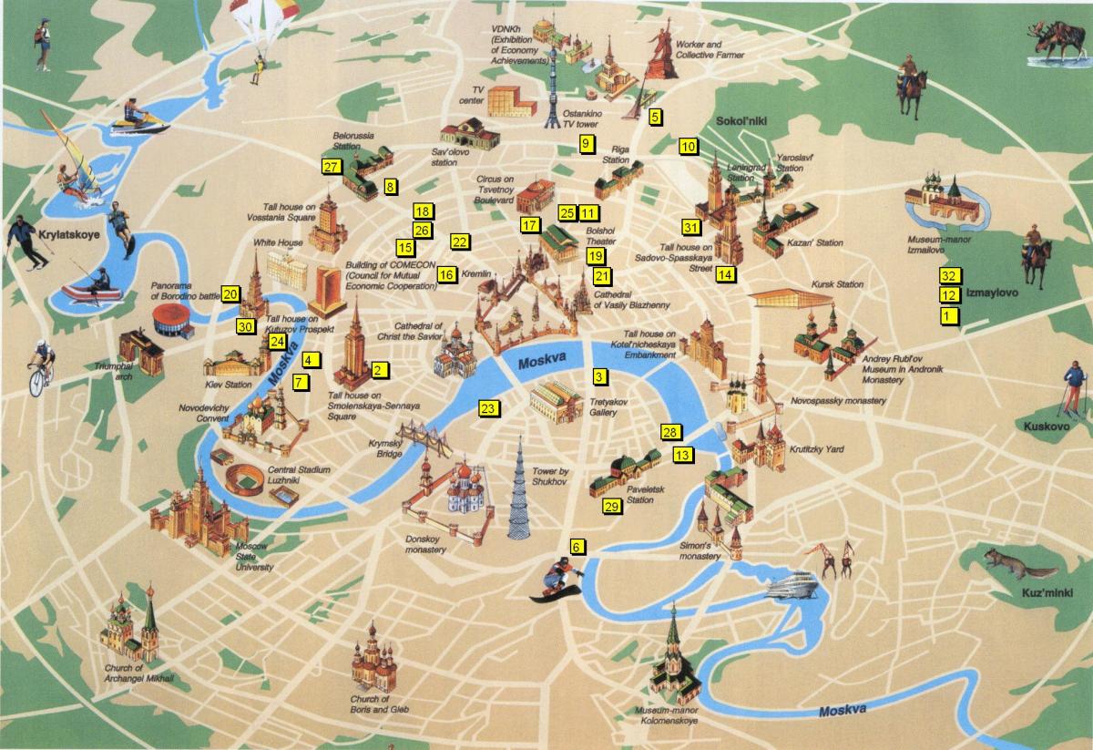dos turistas mapa de Moscovo