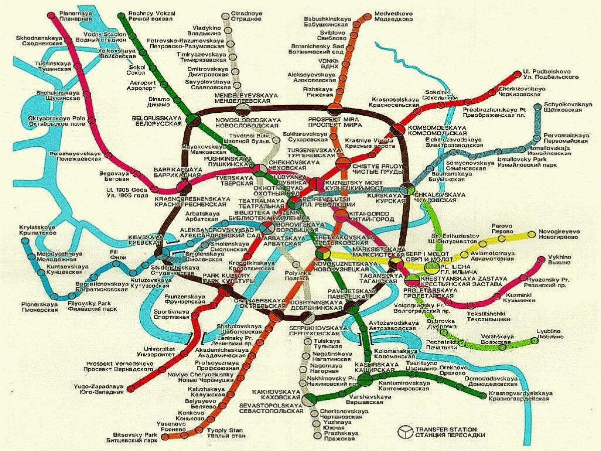 Moscou mapa ferroviário