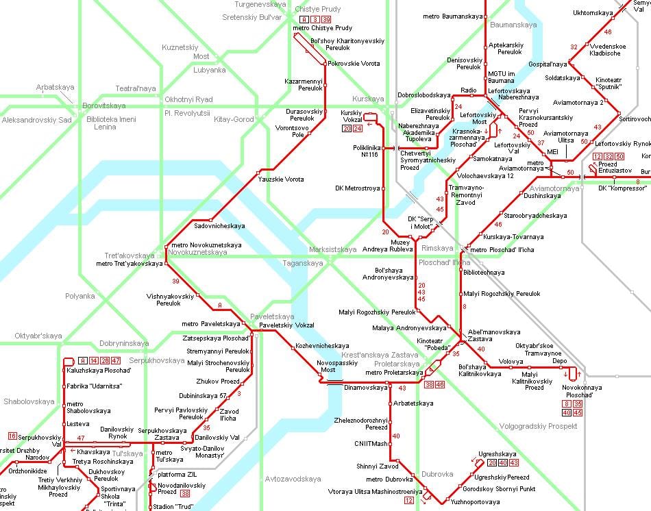 mapa de Moscovo eléctrico