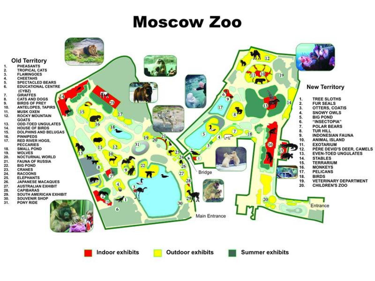mapa do jardim zoológico de Moscou