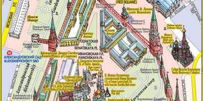 A Praça vermelha de Moscou mapa