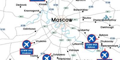 Mapa de Moscovo aeroportos