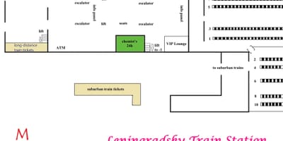 Mapa de Leningradsky estação de Moscou