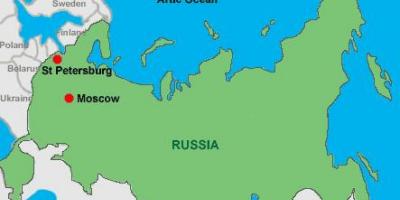 Moscou e são Petersburgo mapa