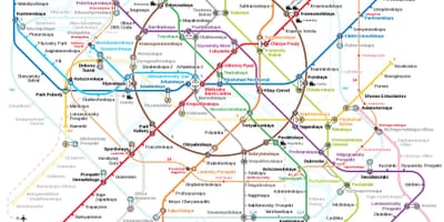 A estação de Metro de Moscou mapa