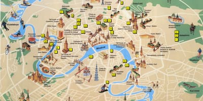 Dos turistas mapa de Moscovo