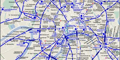 Mapa de Moscovo trólebus