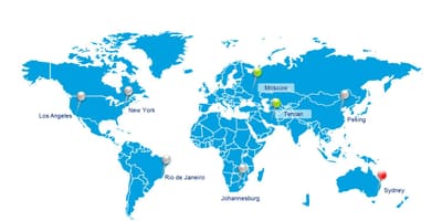 Moscou na Rússia no mapa